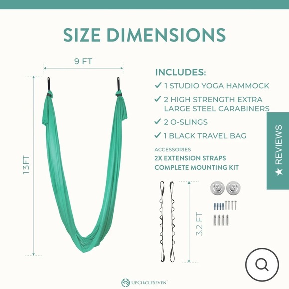 Upcircleseven yoga hammock brand new in box NIB grey yoga stretching - Picture 6 of 8